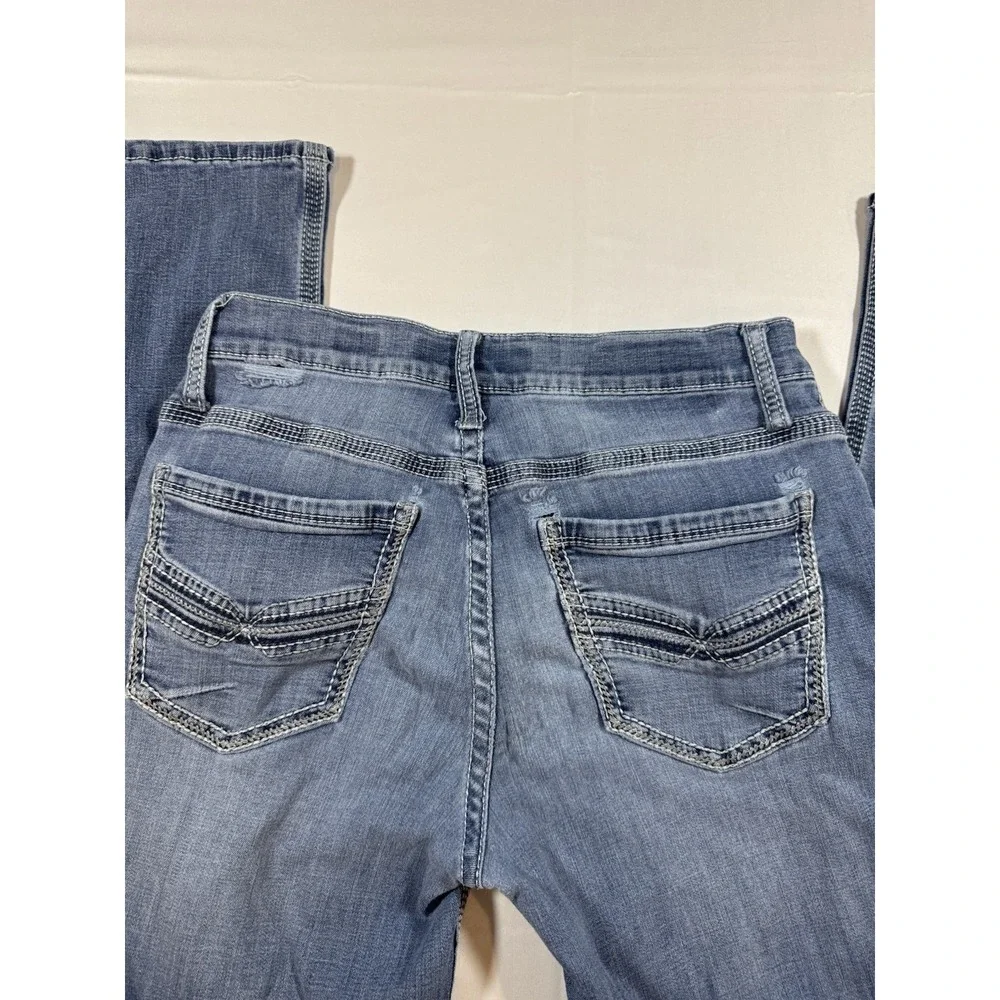 BKE Jake Jeans Mens 32XL Bootcut Denim Buckle Distressed Stretch